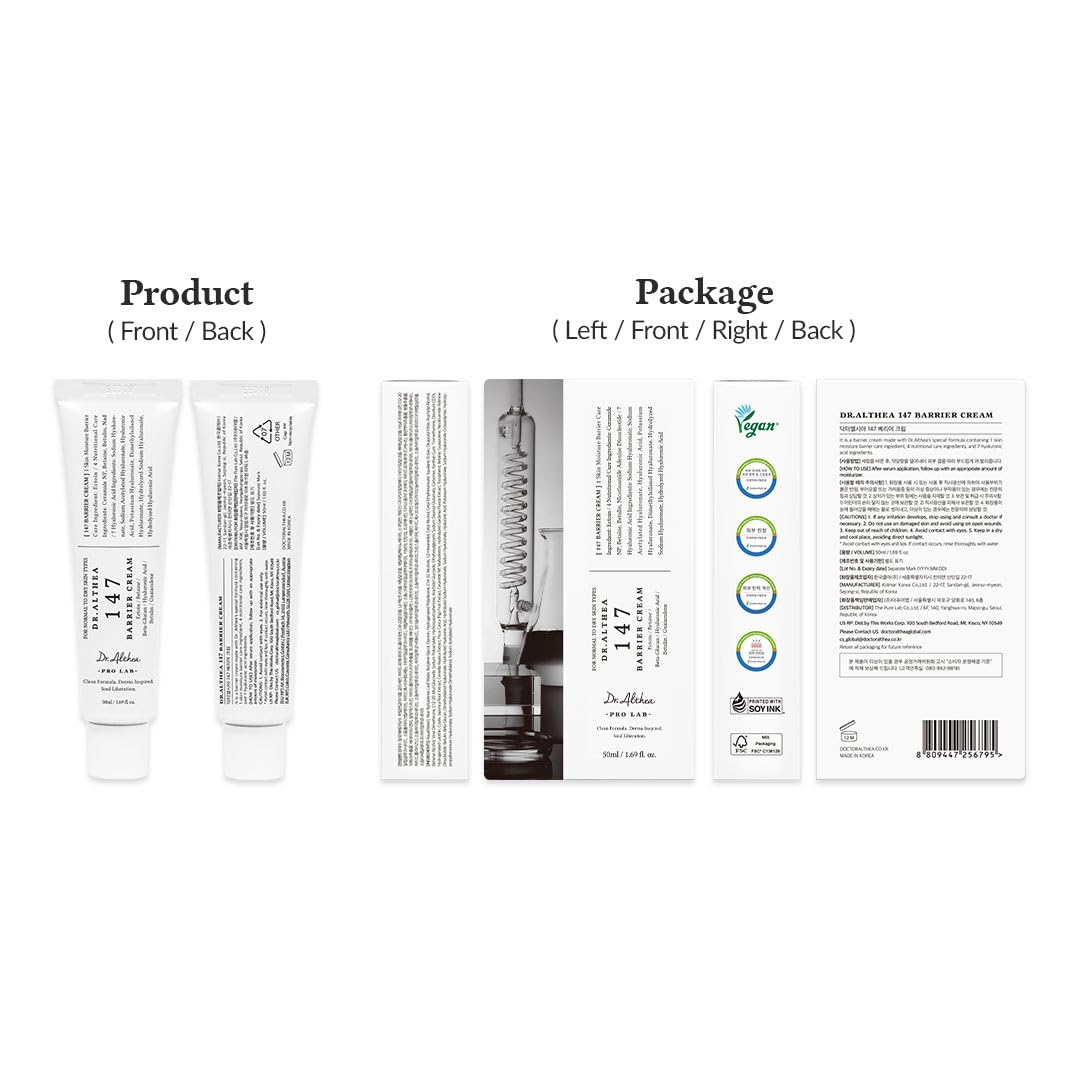 Dr.Althea ectoin and active ingredient display highlighting barrier comfort