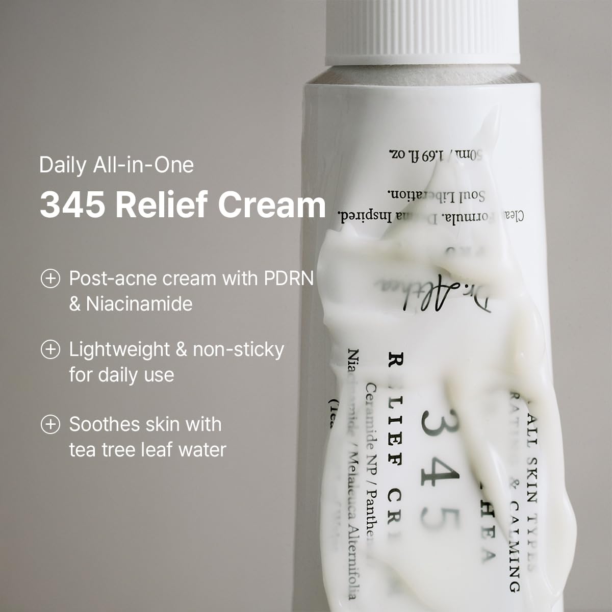 Dr.Althea cream pump and label detail highlighting ingredient clarity