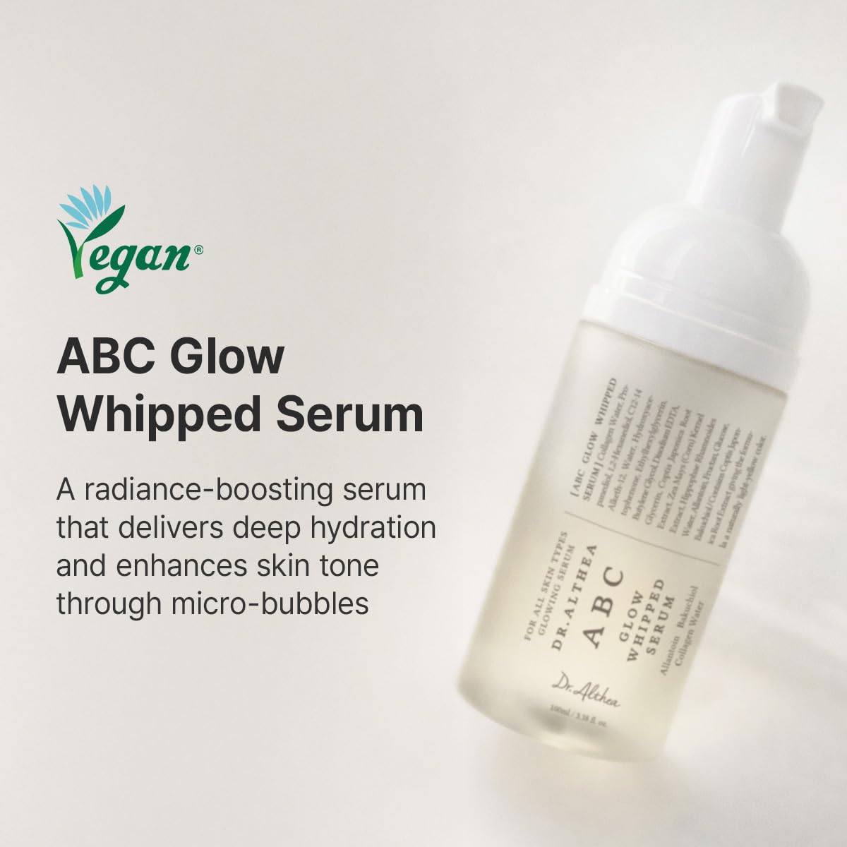 Dr.Althea pump dispensing bubble formula for easy control and hygienic use