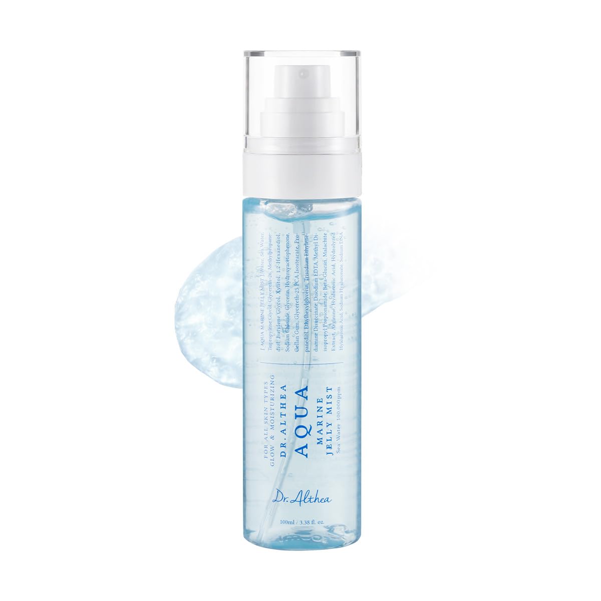 Dr.Althea front packaging showing bottle and brand, highlights hydration benefit