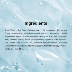 Dr.Althea pictured with mineral-rich water and sea motif, emphasizes deep sea hydration