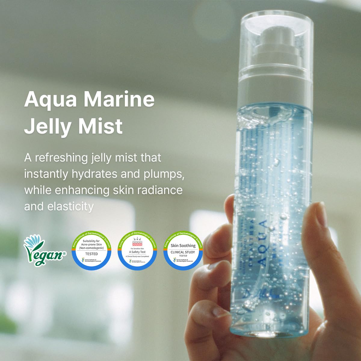 Dr.Althea nozzle spray detail producing fine mist, delivers lightweight hydration