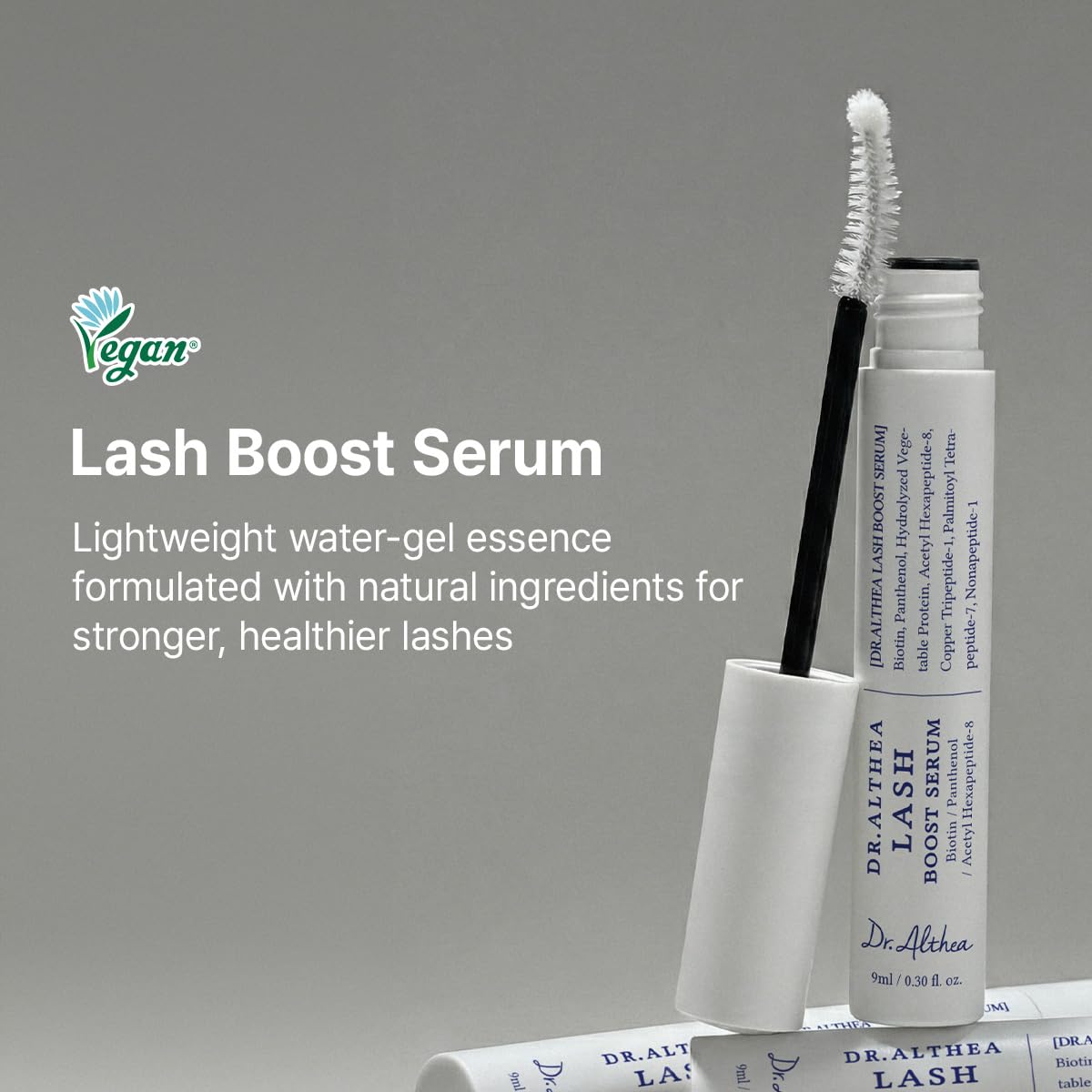 Dr.Althea lash boost open applicator demonstrating precise lash-line application benefit
