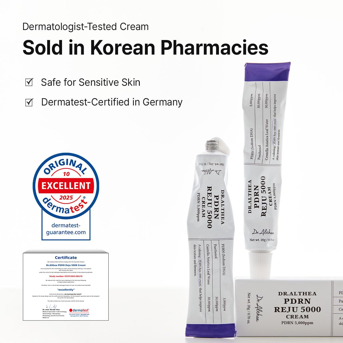 Dr.Althea label closeup highlighting ingredient transparency and benefits