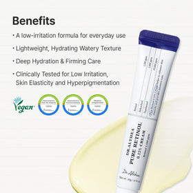 Dr.Althea ingredient graphic showing retinol, bakuchiol, and panthenol for balanced benefits