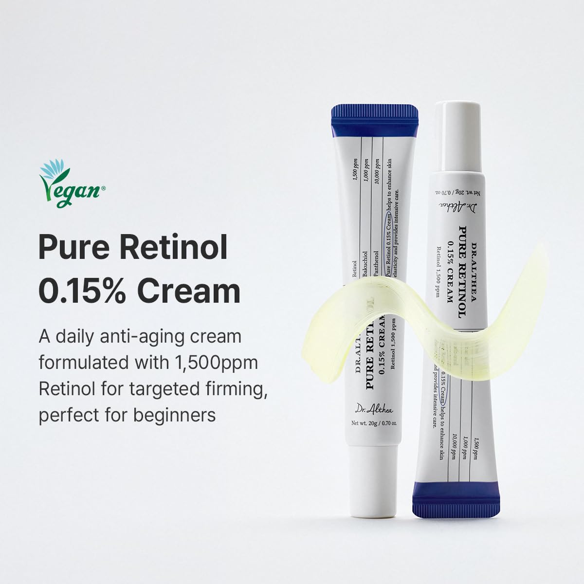 Dr.Althea cream texture close-up revealing lightweight, non-greasy finish for quick absorption