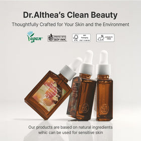 Dr.Althea bottle staged in bathroom routine promoting daily use convenience
