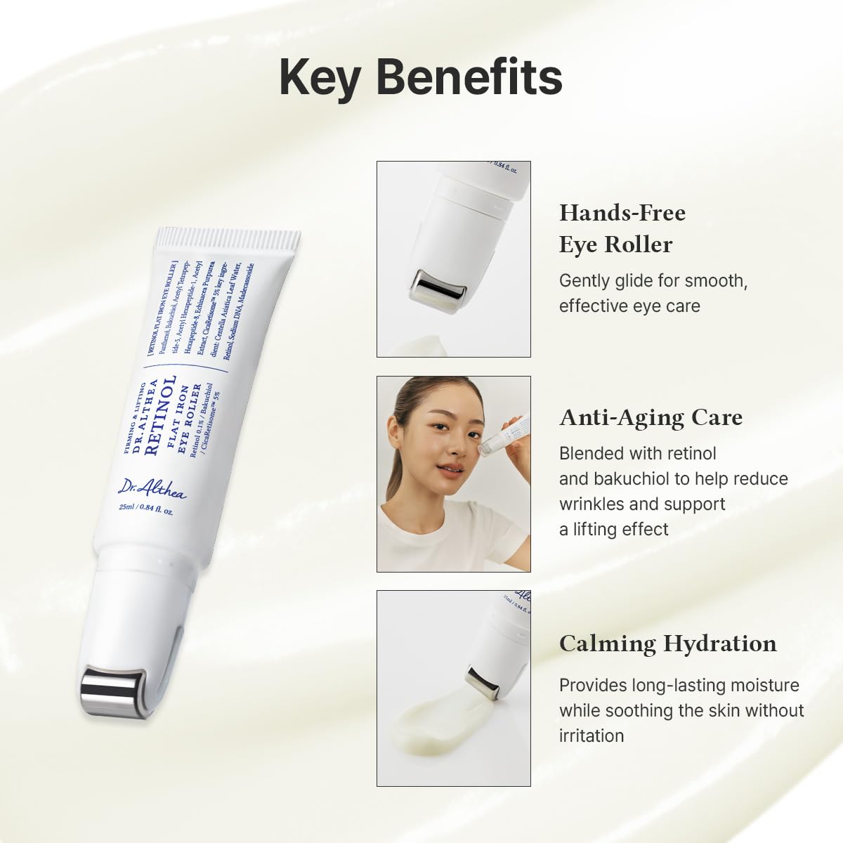 Dr.Althea serum texture on skin demonstrating lightweight hydration