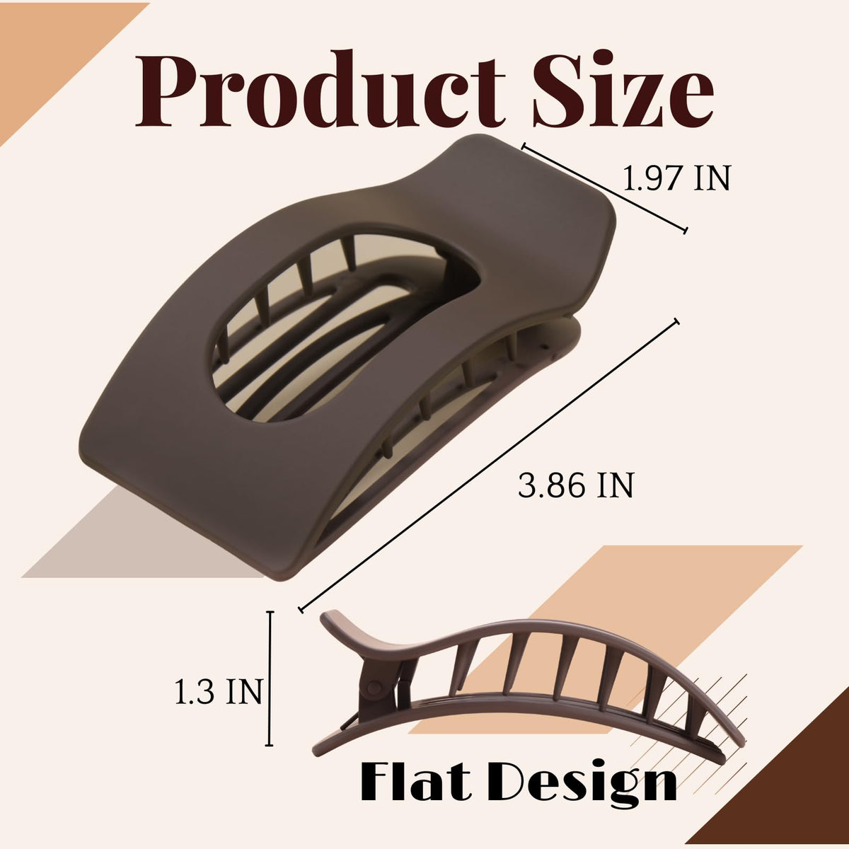 Drealoe large matte rectangle clip closed, showing flush profile and secure clasp