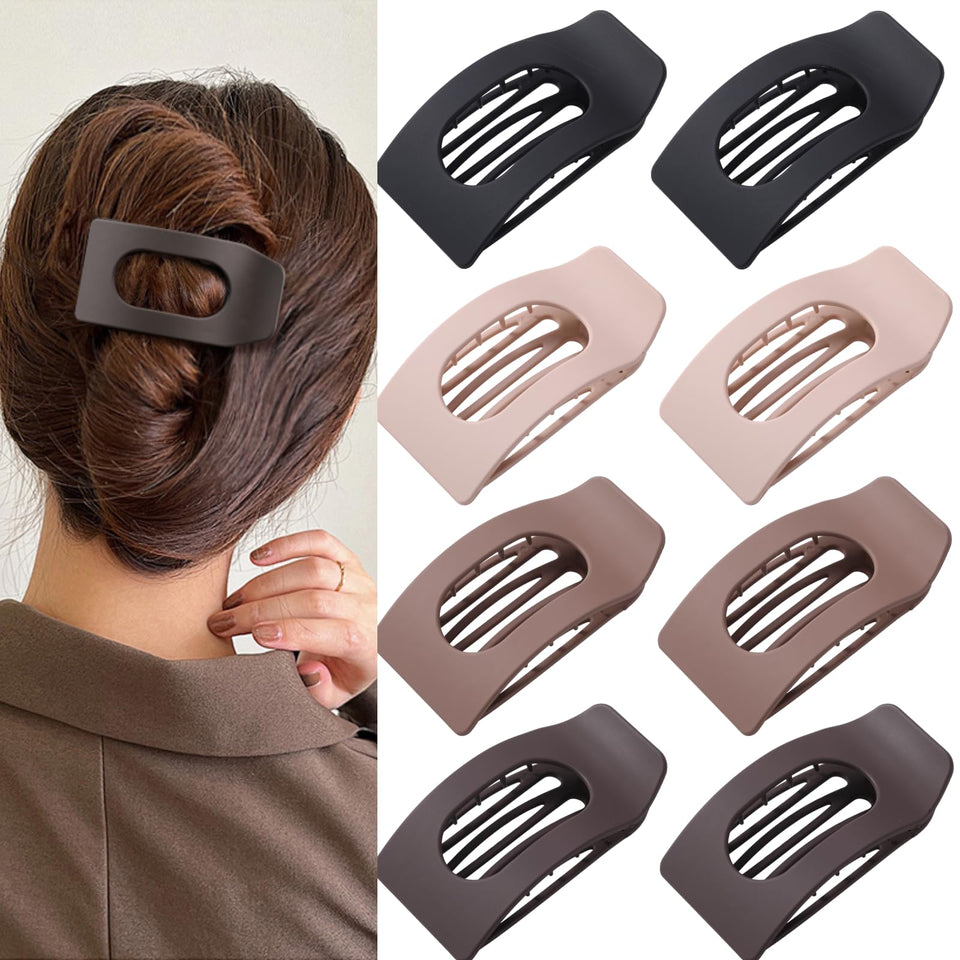 Drealoe matte gift box with eight neutral flat hair clips, neat presentation and convenience