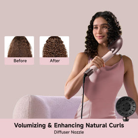 DREAME AirStyle Era diffuser in use adding volume and defining curls with airflow