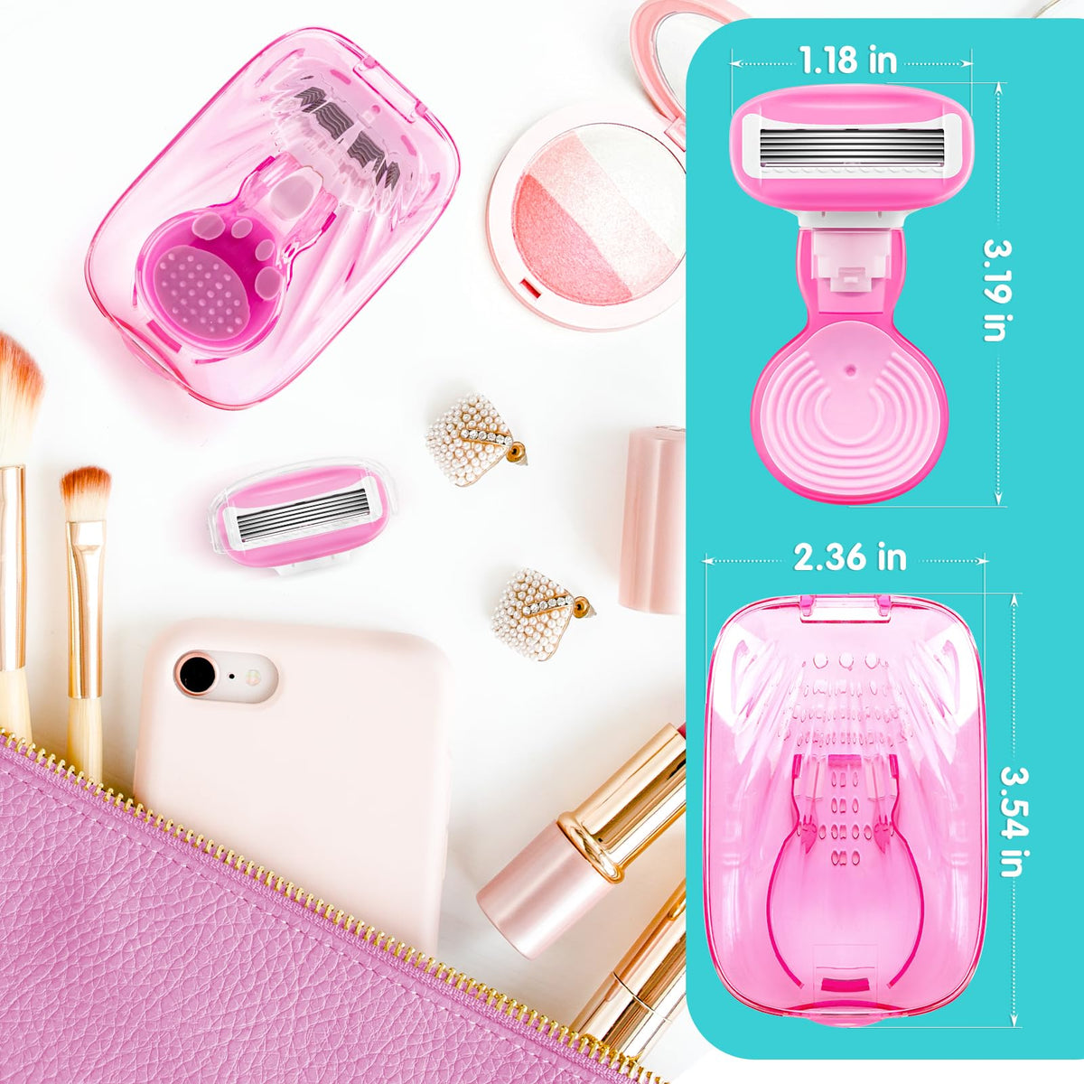 DreamGenius lifestyle bathroom travel setup illustrating travel readiness