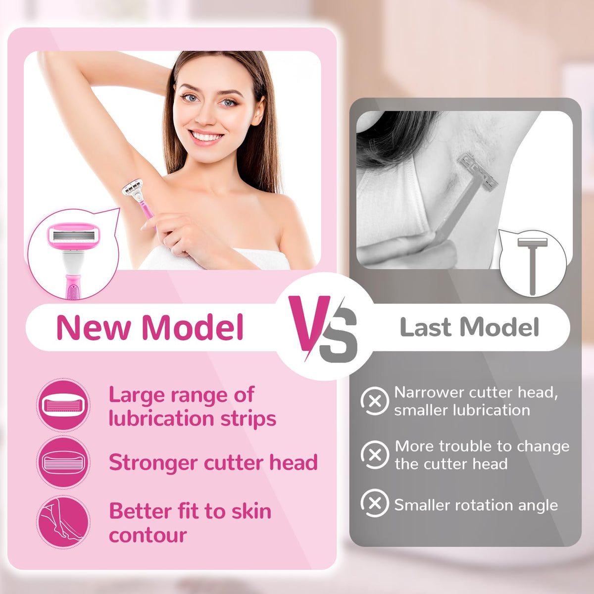 DreamGenius razor in use on lower leg demonstrating smooth glide and coverage