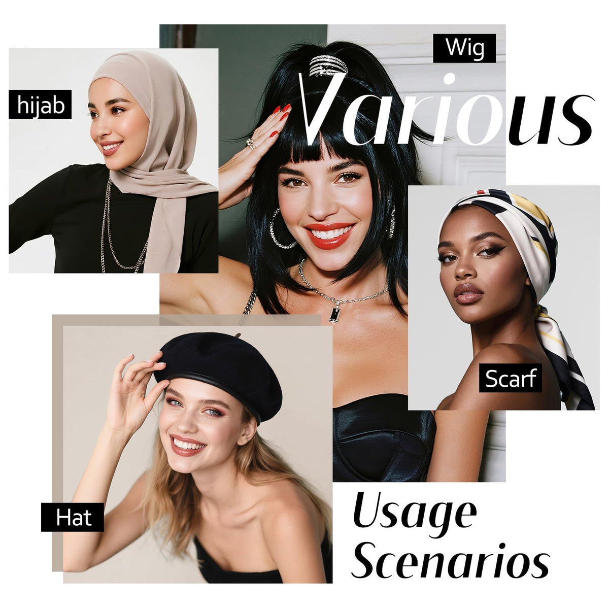 Dreamlover on model wearing cap under wig showing natural look benefit