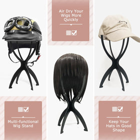 Dreamlover collapsed wig stand packed flat for travel for easy portability benefit