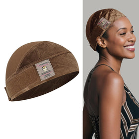 Dreamlover front view brown cap showing fit and secure band benefit