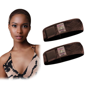 Dreamlover front view of dark brown wig grip band showing slim profile and secure fit