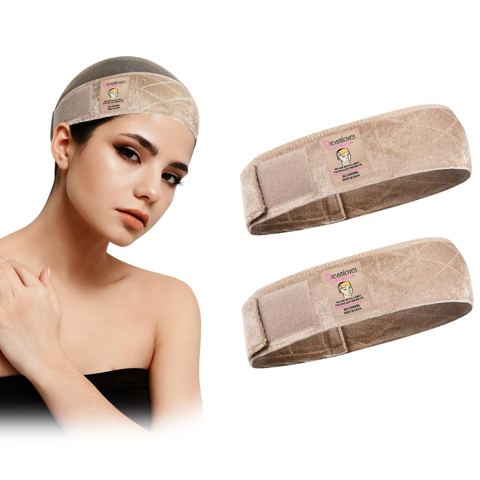 Dreamlover tan headband front view shows secure fit and comfort