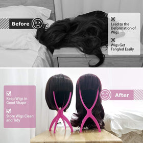 Dreamlover with wig on stand demonstrating drying and styling benefit