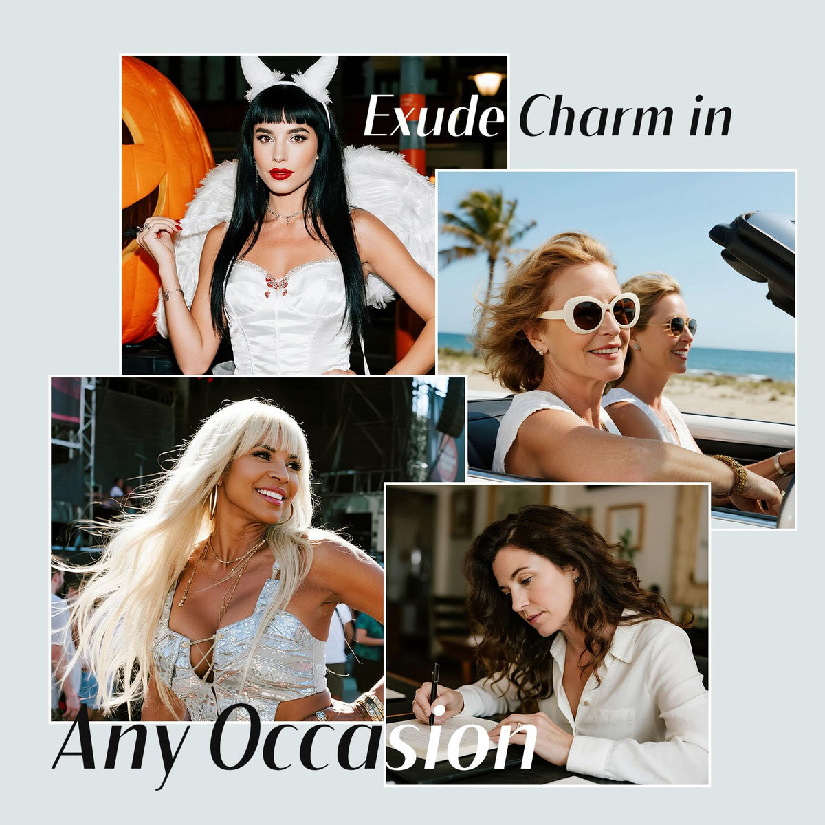 Dreamlover wig wear demo illustrating tape-free easy application