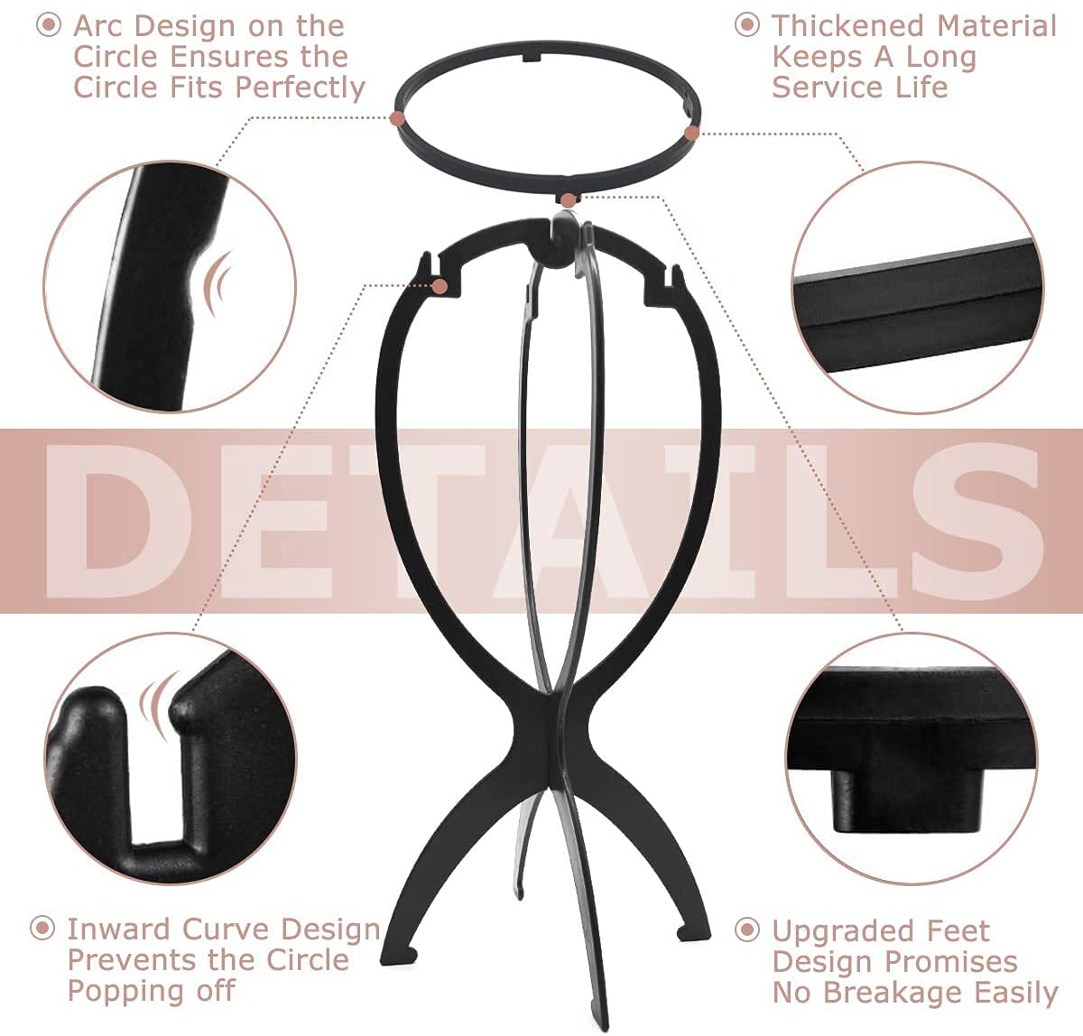 Dreamlover wig on holder with airflow for faster drying benefit