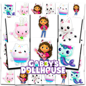 DreamWorks Gabby's Dollhouse front packaging showing characters and bundle count, great for party planning