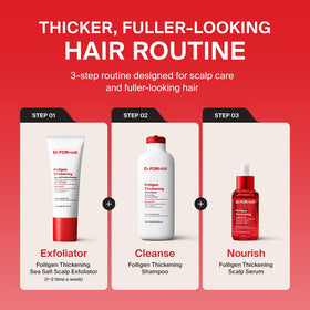 DR.FORHAIR styled hair before and after to show fuller-looking result