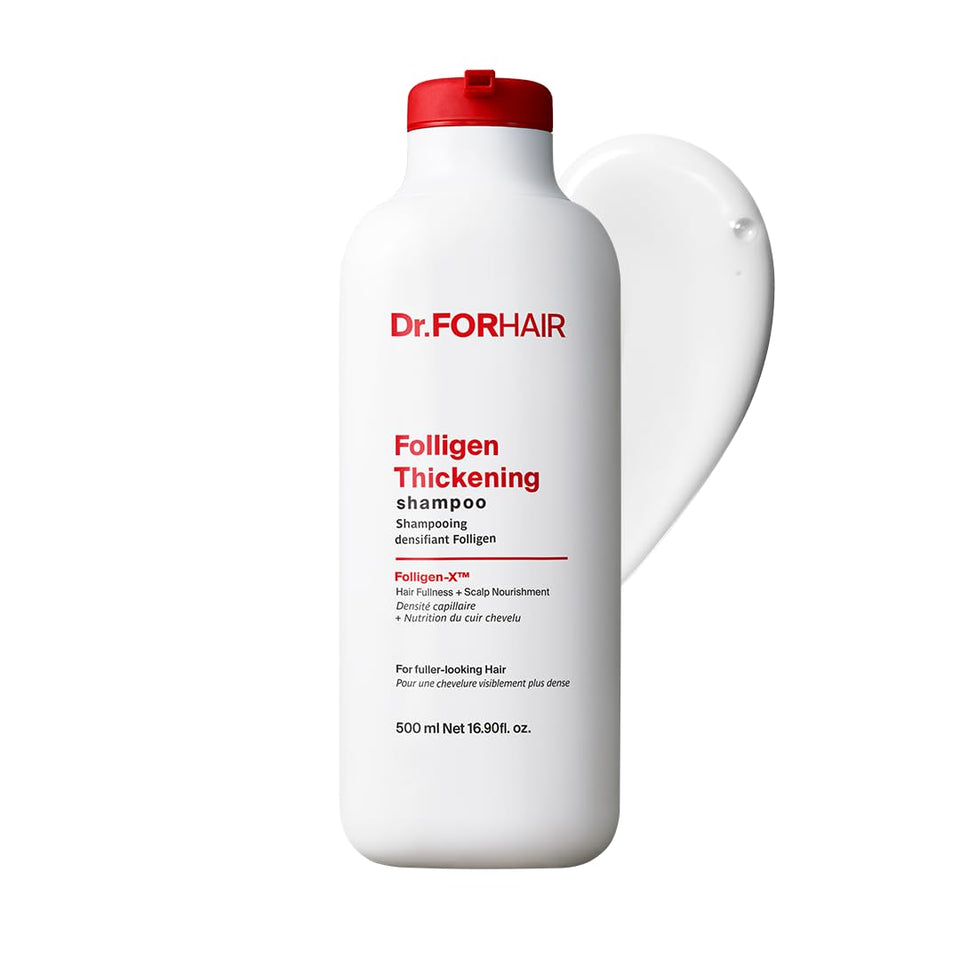 DR.FORHAIR bottle front showing product branding and clear benefit