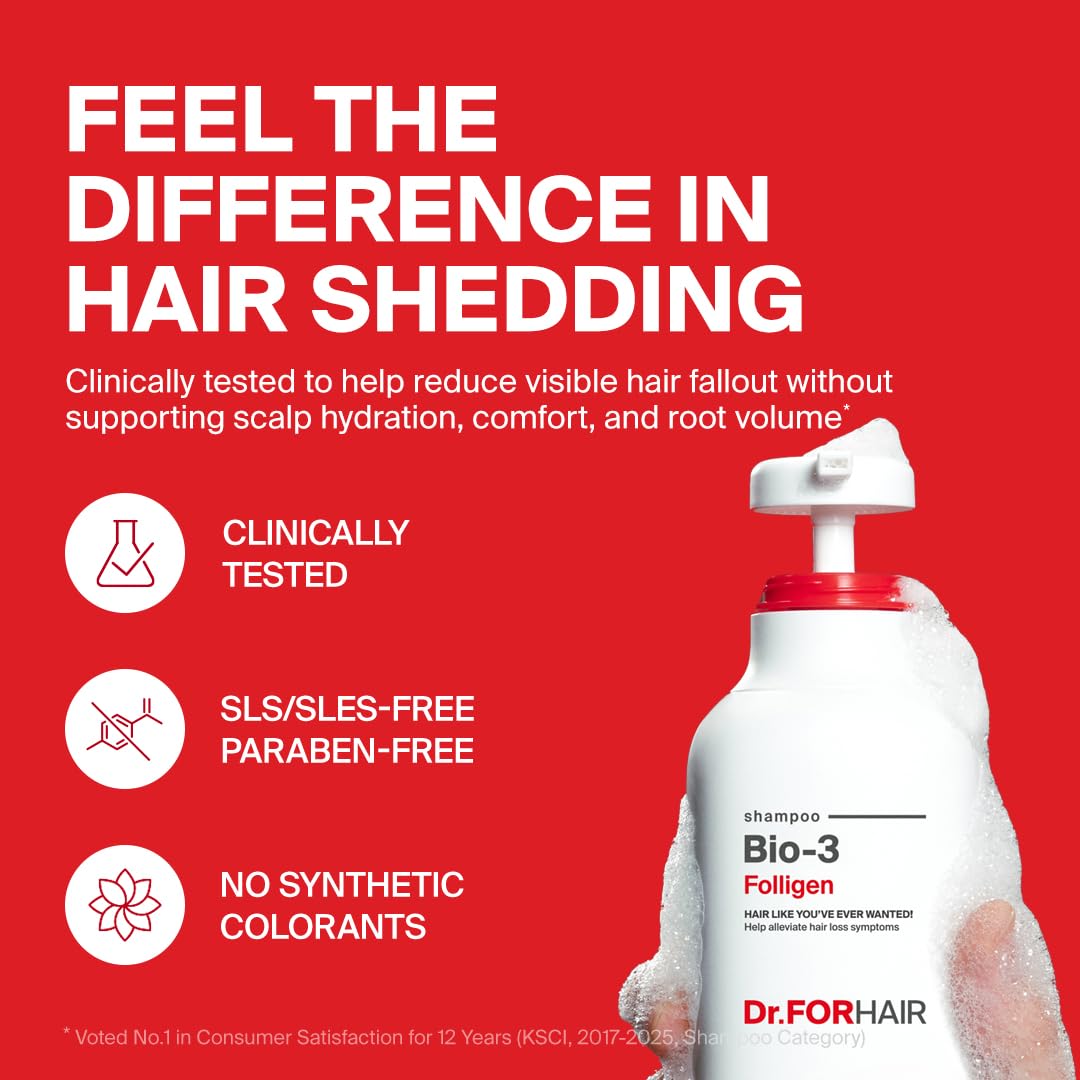 DR.FORHAIR pump close-up displaying dispenser and easy controlled application benefit