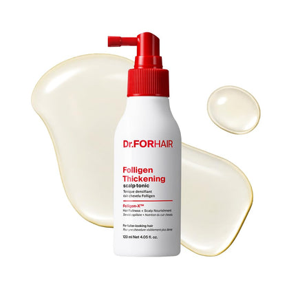 Dr.FORHAIR bottle front view showing compact scalp tonic benefits