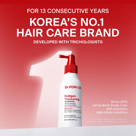 Dr.FORHAIR spray action delivering quick-absorbing scalp serum