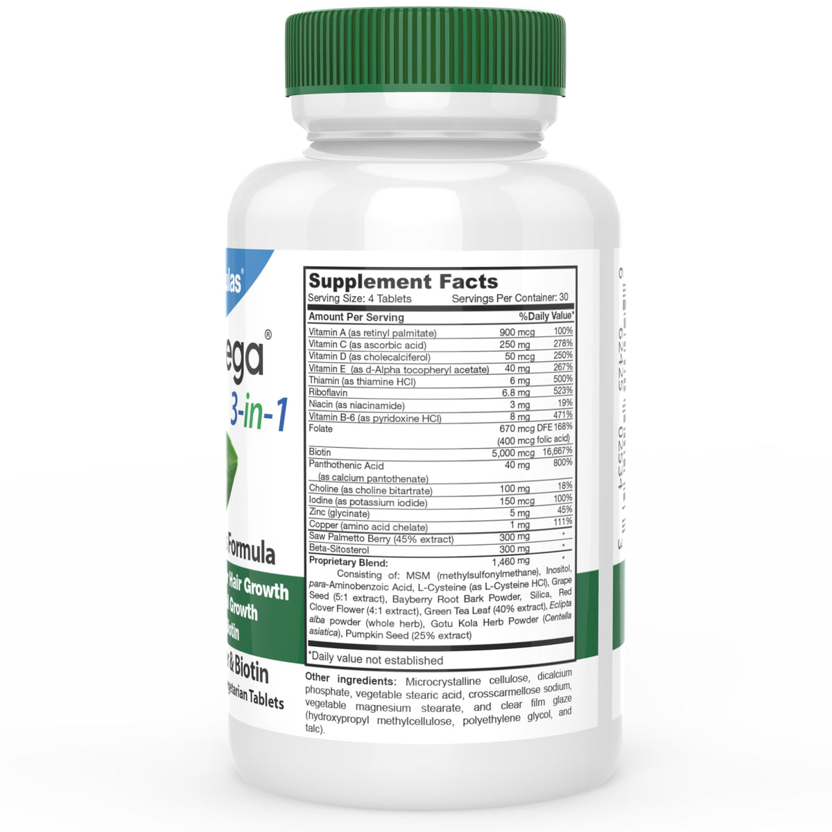 DrFormulas HairOmega tablet close-up highlighting texture and coating