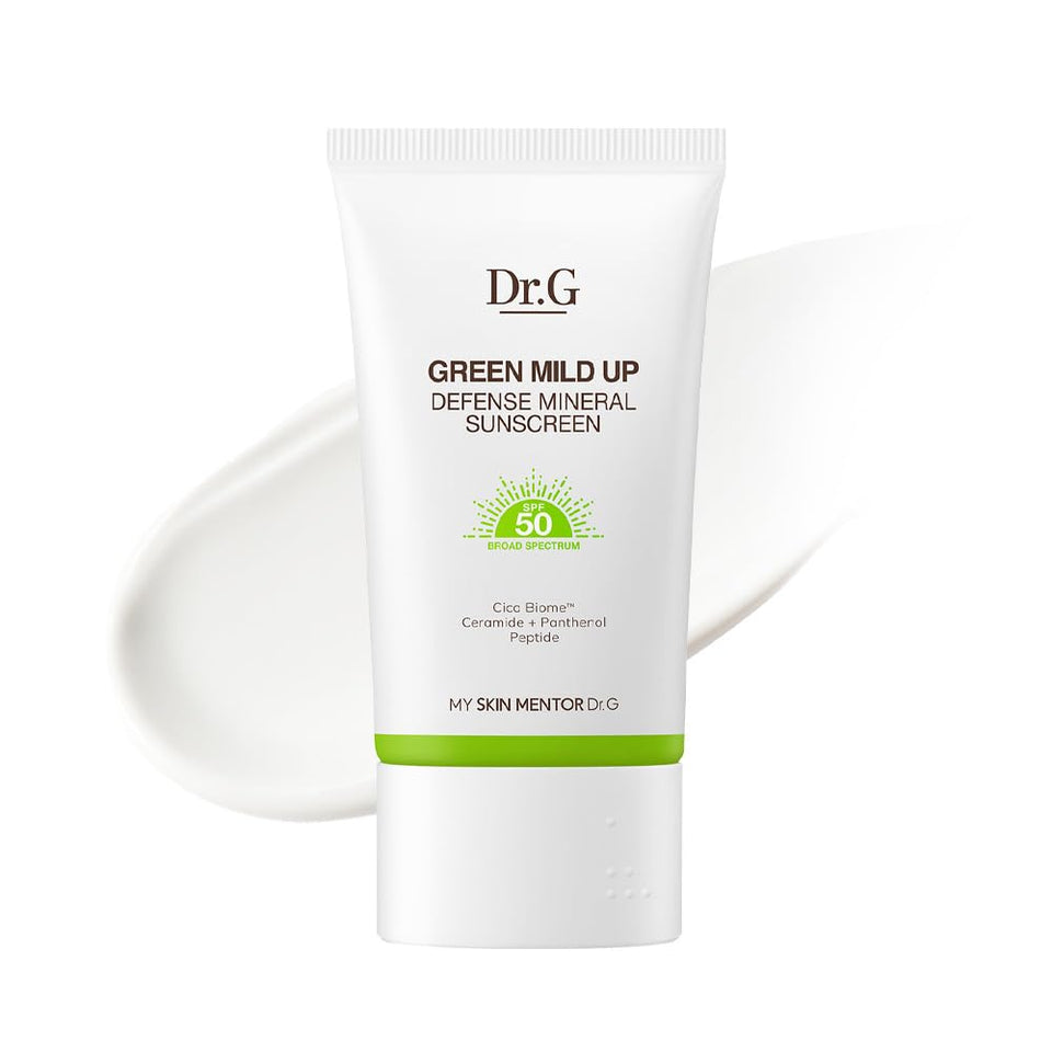 Dr. G front packaging showing SPF 50 and key benefits