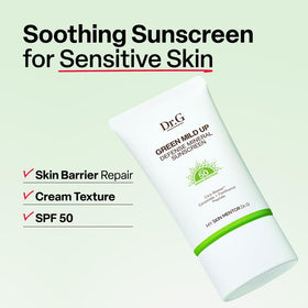 Dr. G sunscreen cream texture close-up demonstrating lightweight spread