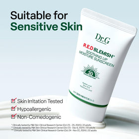 Dr.G product label close-up highlighting key ingredients and SPF information