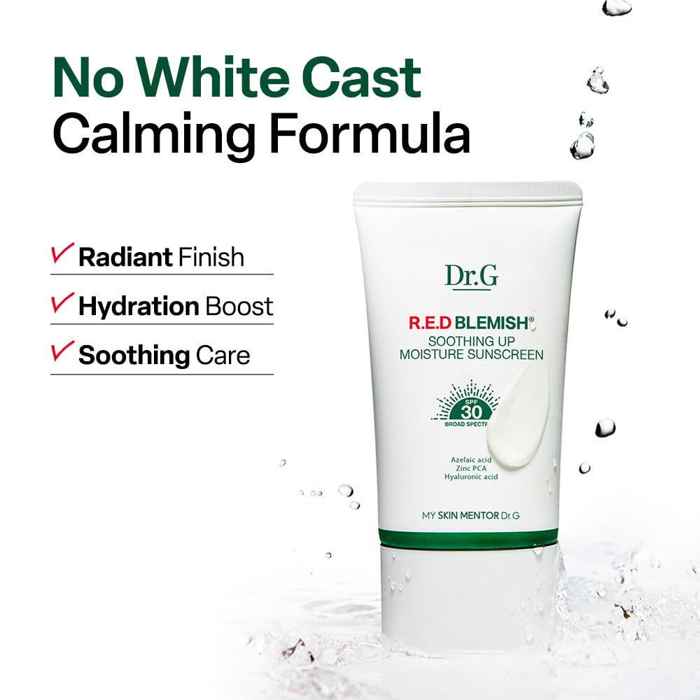 Dr.G sunscreen creamy texture close-up indicating hydrating, non-greasy finish