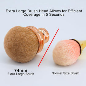 DRIPOO brush held in hand showing scale for quick full-leg application