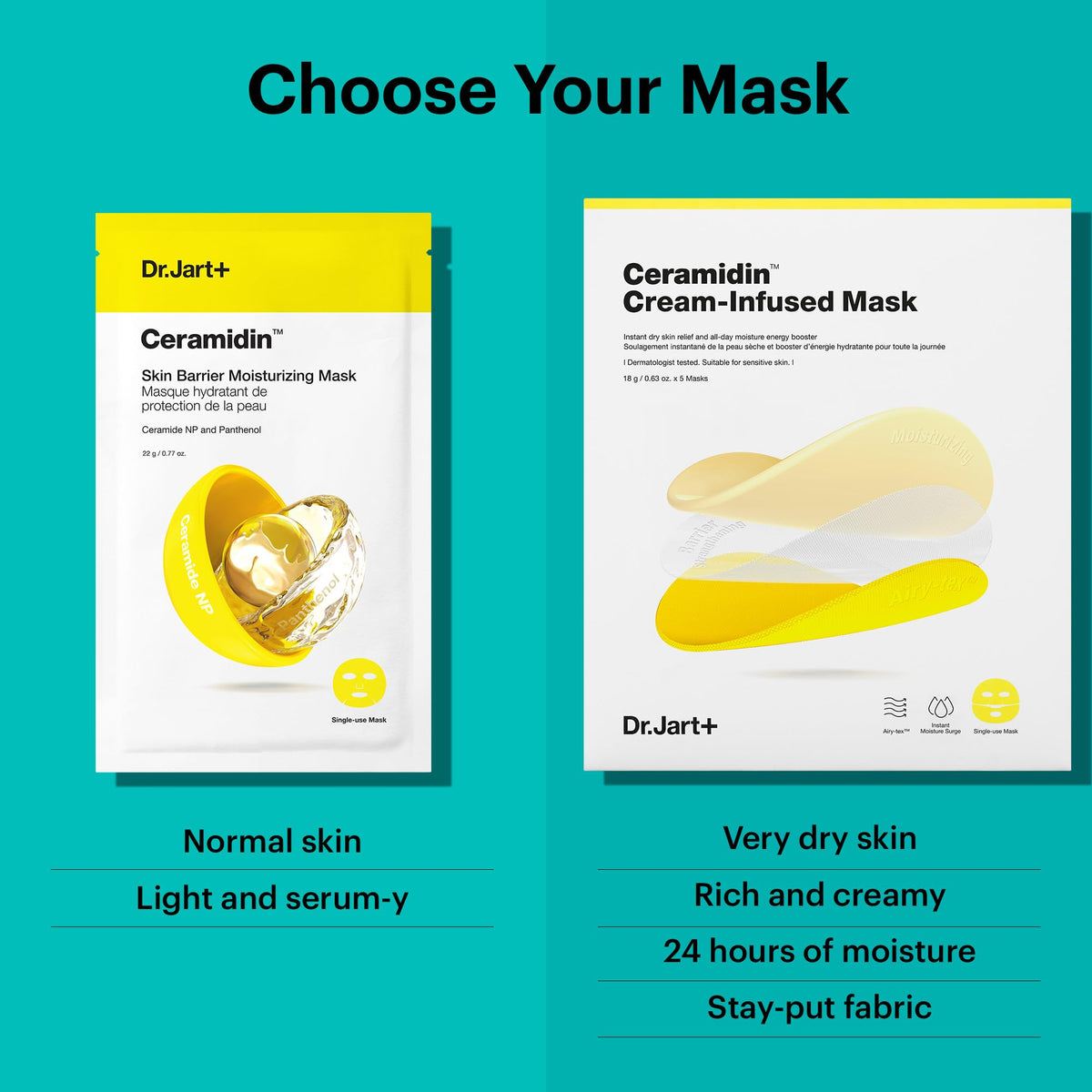 Dr.Jart+ travel pouch setup with sheet mask for compact hydration on the go