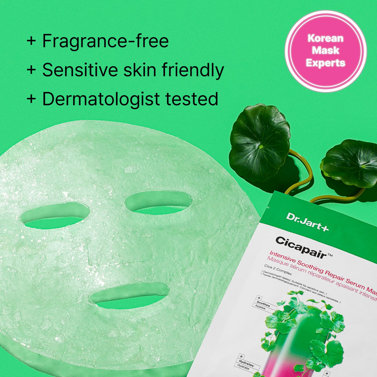 Dr.Jart+ Cicapair essence droplet on fingertip highlighting concentrated soothing serum