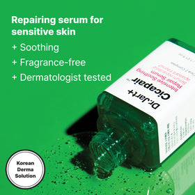 Dr.Jart+ serum texture close-up on fingertip, illustrates lightweight absorption