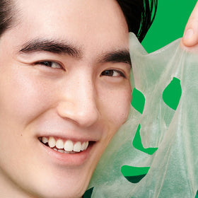 Dr.Jart+ single-pack mask staged in travel pouch illustrating on-the-go calming treatment