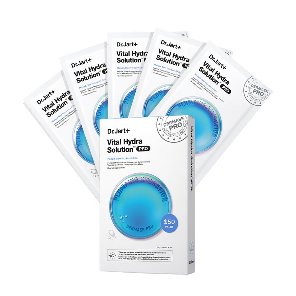 Dr.Jart+ front packaging of five-mask value pack showing convenience