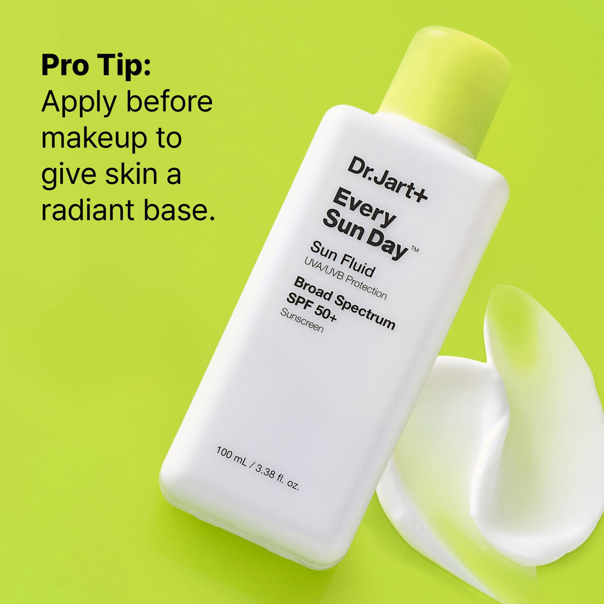Dr.Jart+ swatch on skin showing radiant finish and quick absorption benefit