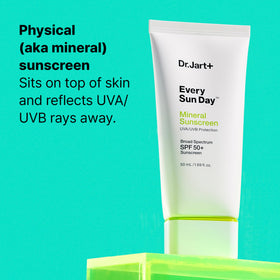 Dr.Jart+ sunscreen dollop on hand demonstrating easy spreadability