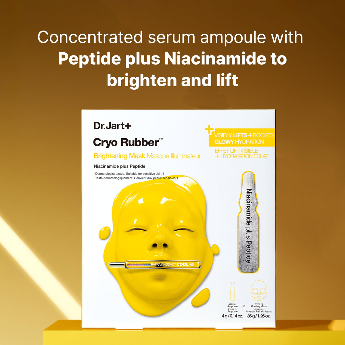 Dr.Jart+ ingredient label showing niacinamide, peptides and adenosine