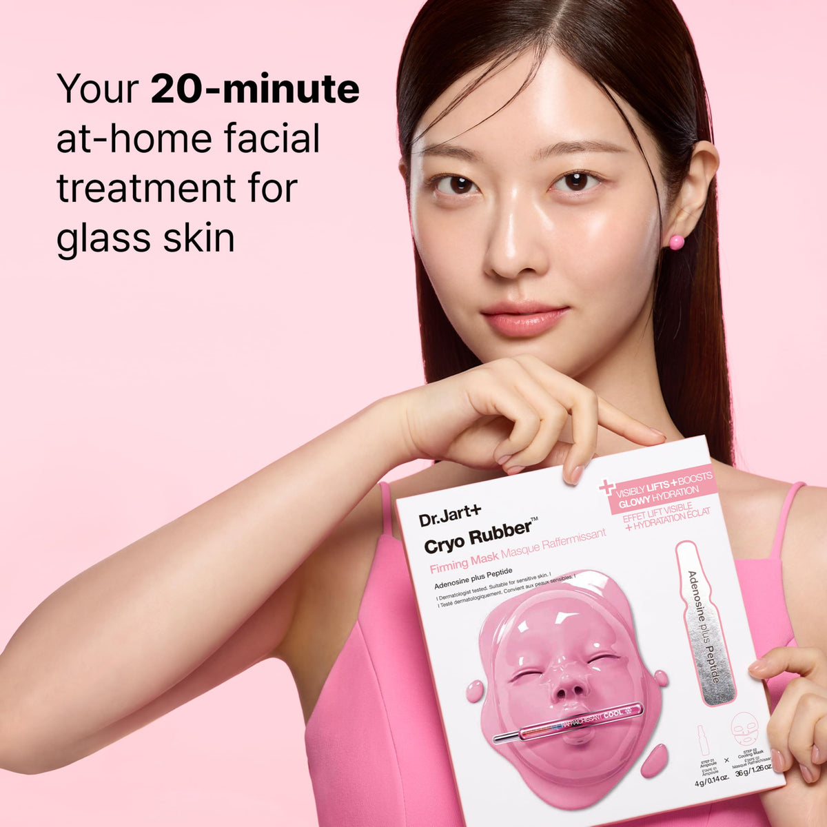 Dr.Jart+ results on skin after removal showing glass-skin finish
