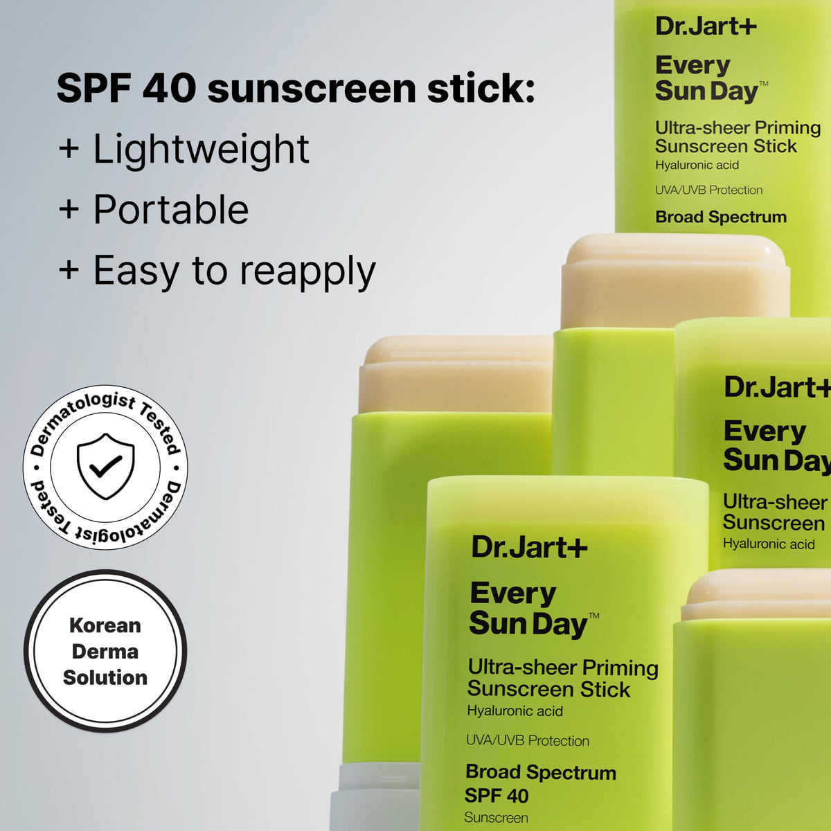Dr.Jart+ close-up of stick texture showing smooth glide and weightless finish