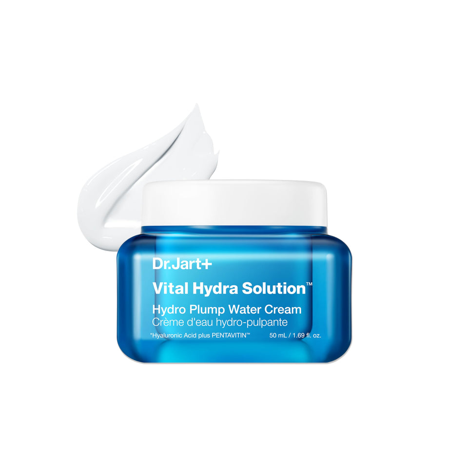Dr.Jart+ front packaging showing jar and branding, highlights lightweight hydration