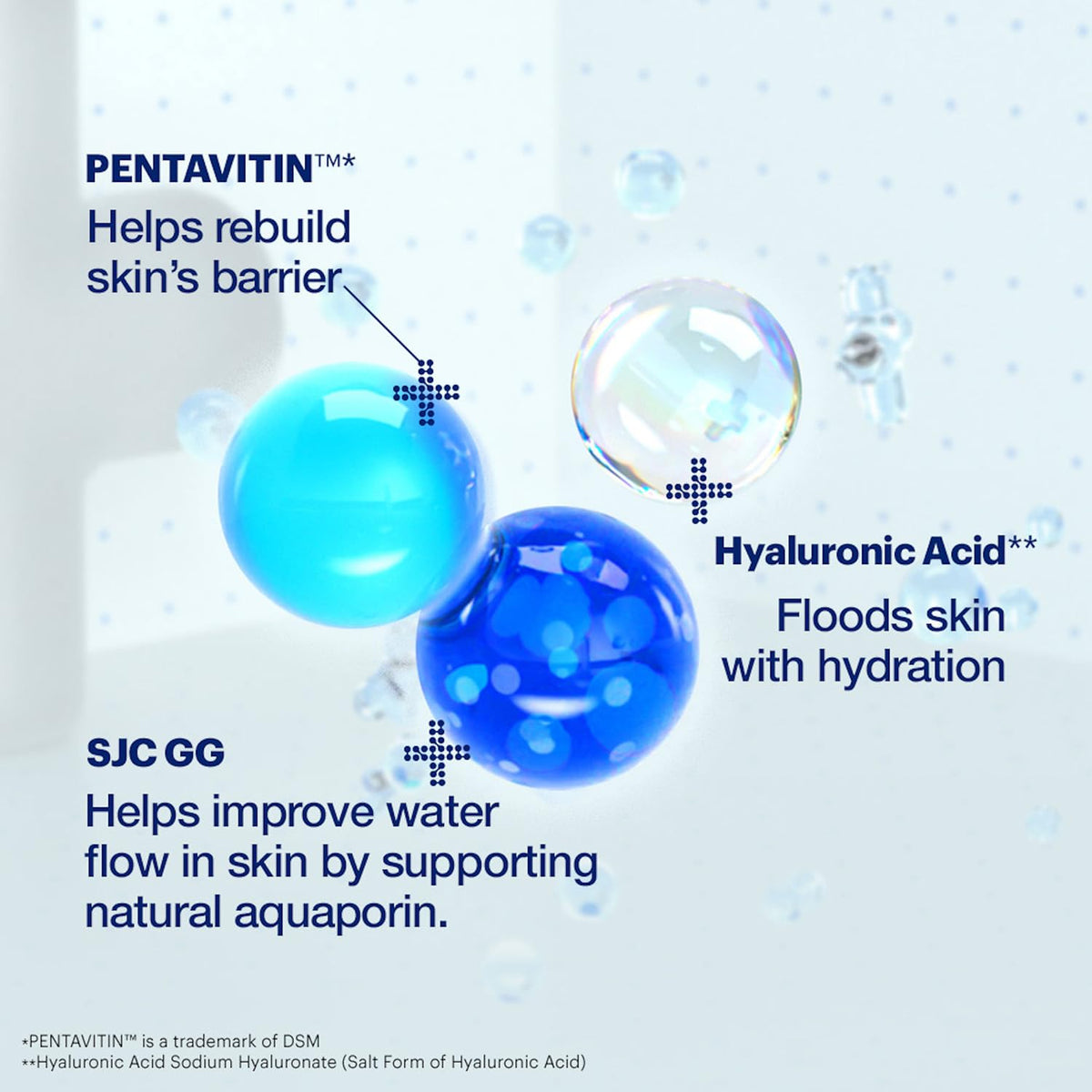 Label close-up showing Dr.Jart+ ingredient list and Hydro Plump System benefits