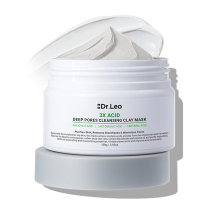 Dr.Leo front jar view shows product packaging and clear branding benefit: trusted pore care